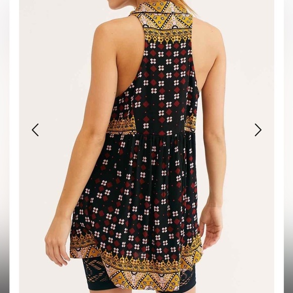 Free People Charlotte Sleeveless Top Boho Floral Tank Blouse Size M - Picture 2 of 7